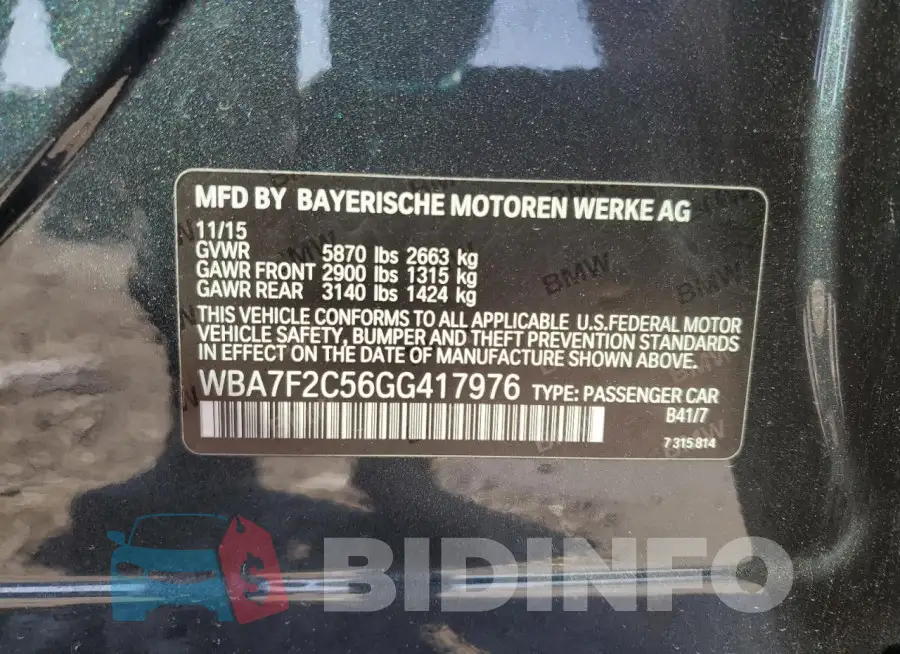 WBA7F2C56GG417976 Photo# 12