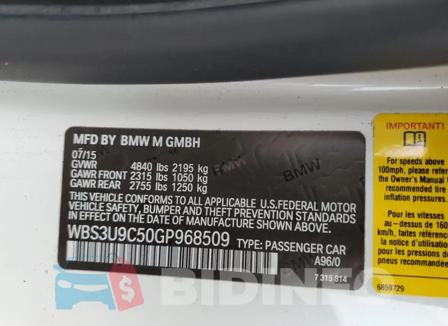 WBS3U9C50GP968509 Photo# 12