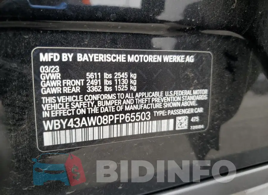 WBY43AW08PFP65503 Photo# 12