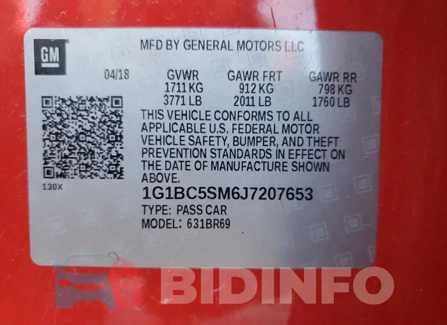 1G1BC5SM6J7207653 Photo# 12