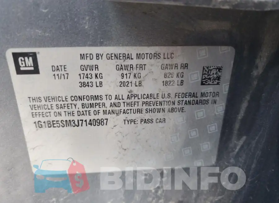 1G1BE5SM3J7140987 Photo# 12