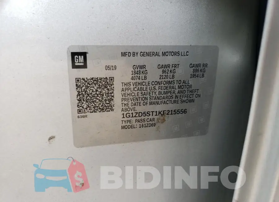 1G1ZD5ST1KF215556 Photo# 12