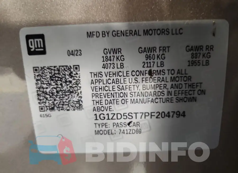 1G1ZD5ST7PF204794 Photo# 13