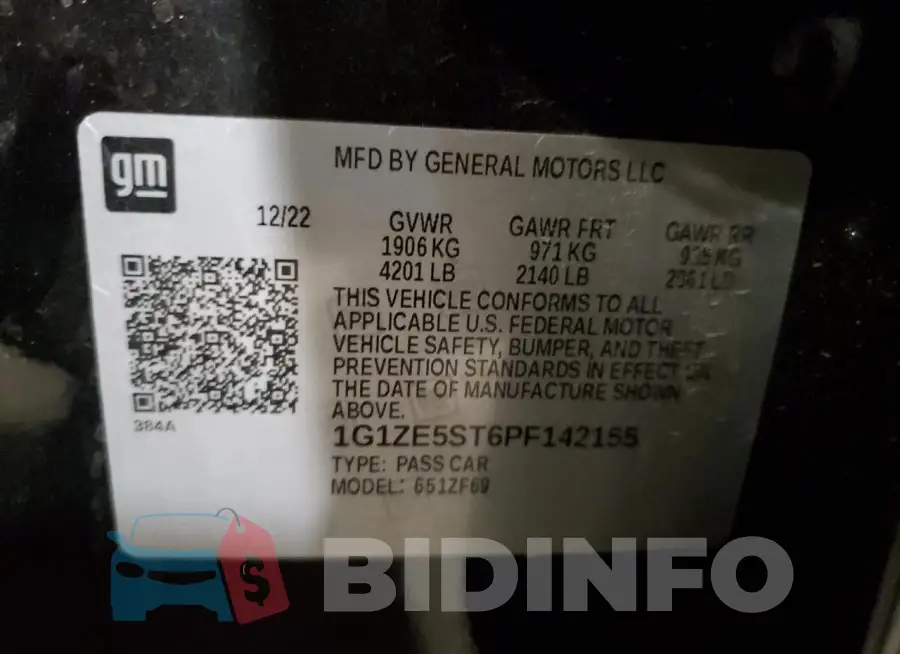 1G1ZE5ST6PF142155 Photo# 12
