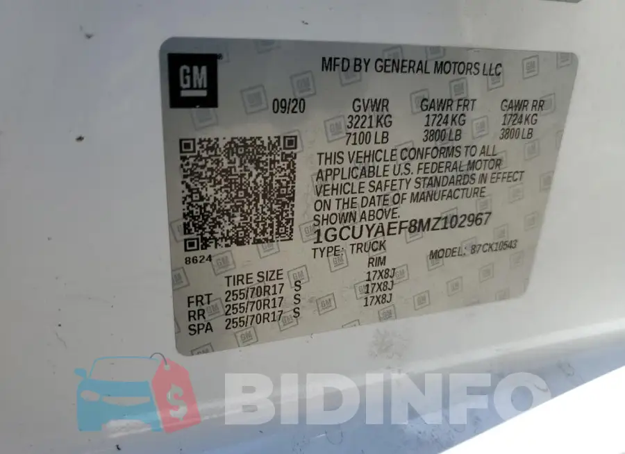 1GCUYAEF8MZ102967 Photo# 12