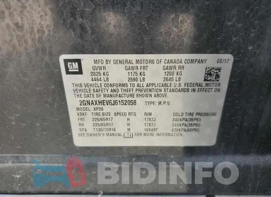 2GNAXHEV6J6152058 Photo# 13