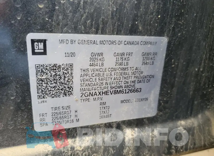 2GNAXHEV8M6126663 Photo# 13