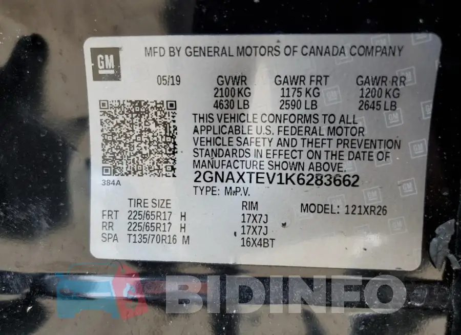 2GNAXTEV1K6283662 Photo# 13