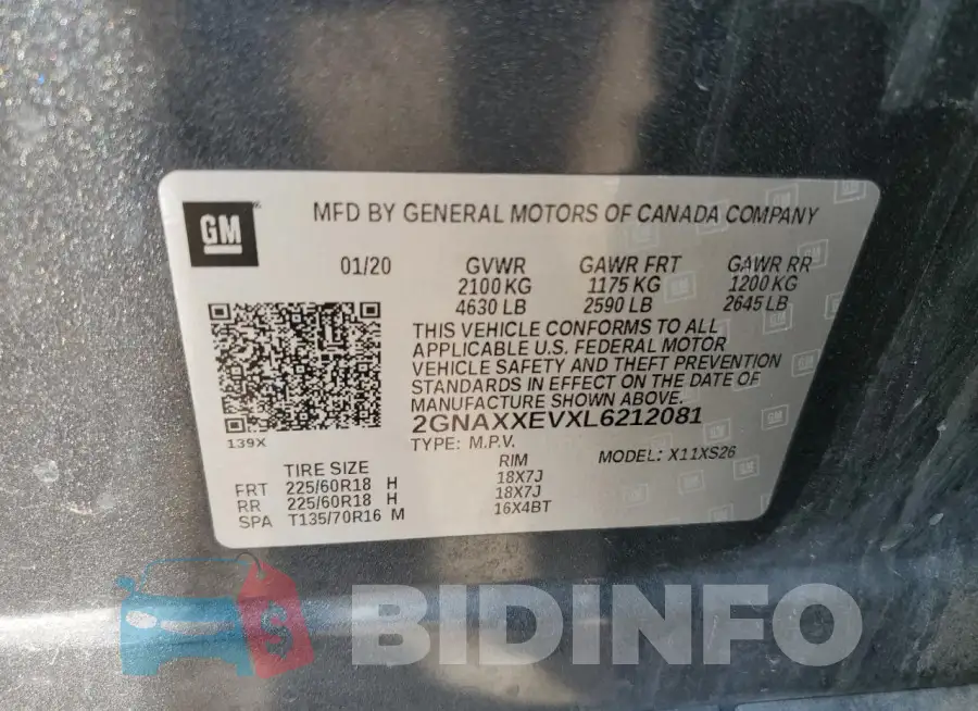 2GNAXXEVXL6212081 Photo# 13