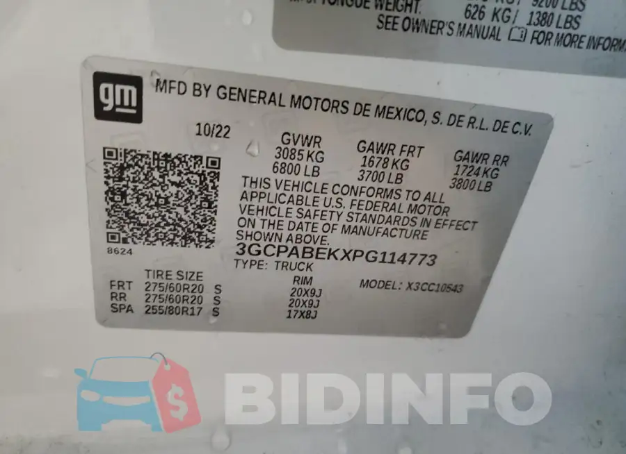 3GCPABEKXPG114773 Photo# 12