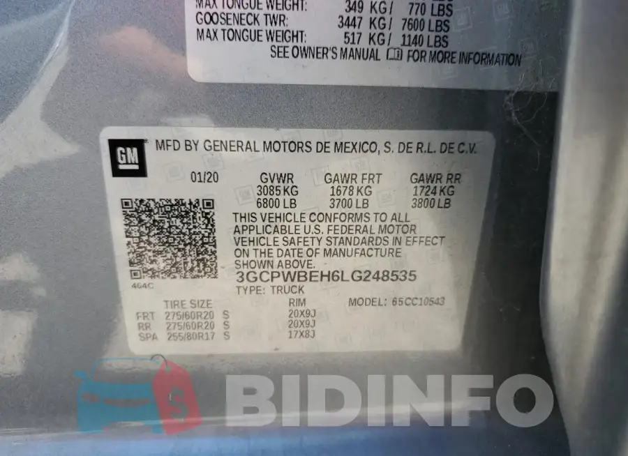 3GCPWBEH6LG248535 Photo# 12