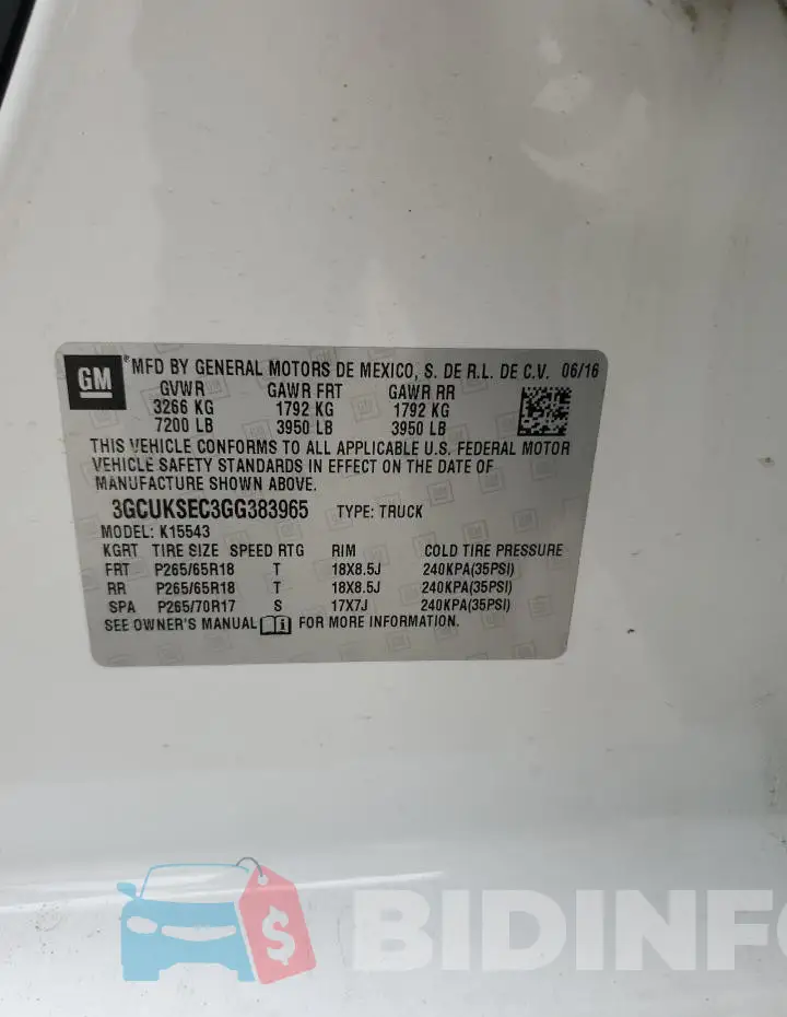 3GCUKSEC3GG383965 Photo# 12