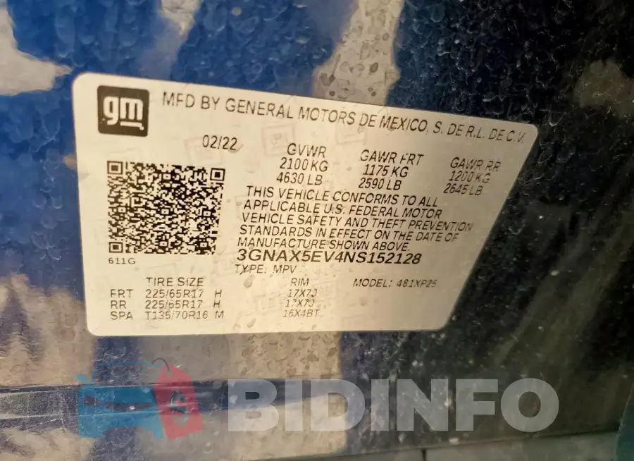3GNAX5EV4NS152128 Photo# 13