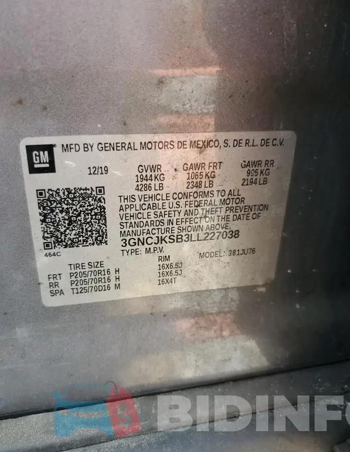 3GNCJKSB3LL227038 Photo# 13
