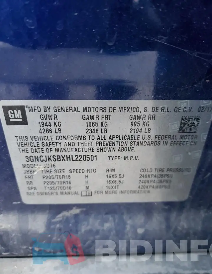3GNCJKSBXHL220501 Photo# 13