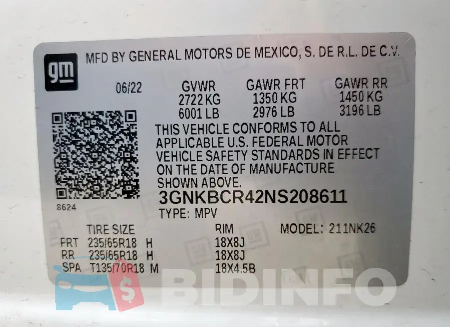 3GNKBCR42NS208611 Photo# 13