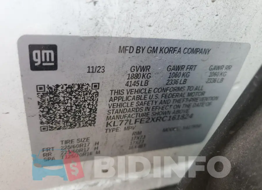 KL77LFE2XRC161824 Photo# 13