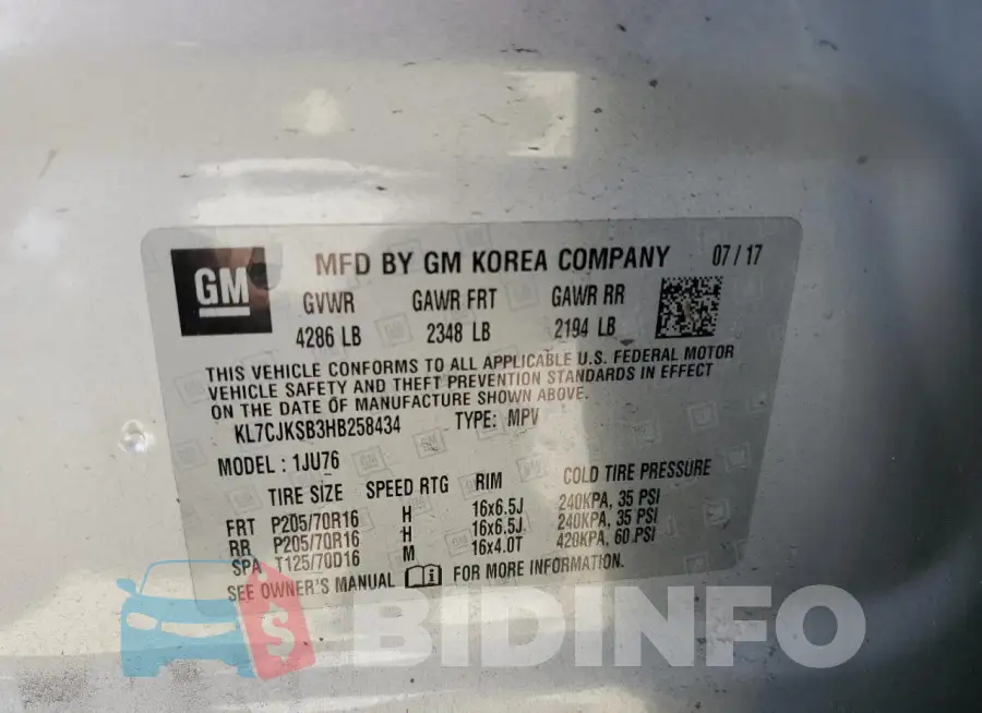 KL7CJKSB3HB258434 Photo# 12