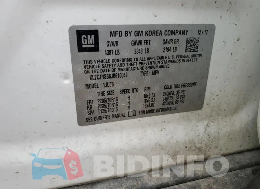 KL7CJNSB6JB610042 Photo# 14