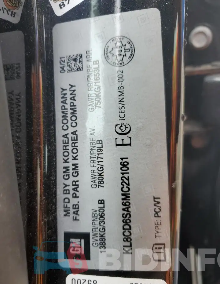 KL8CD6SA6MC221061 Photo# 12