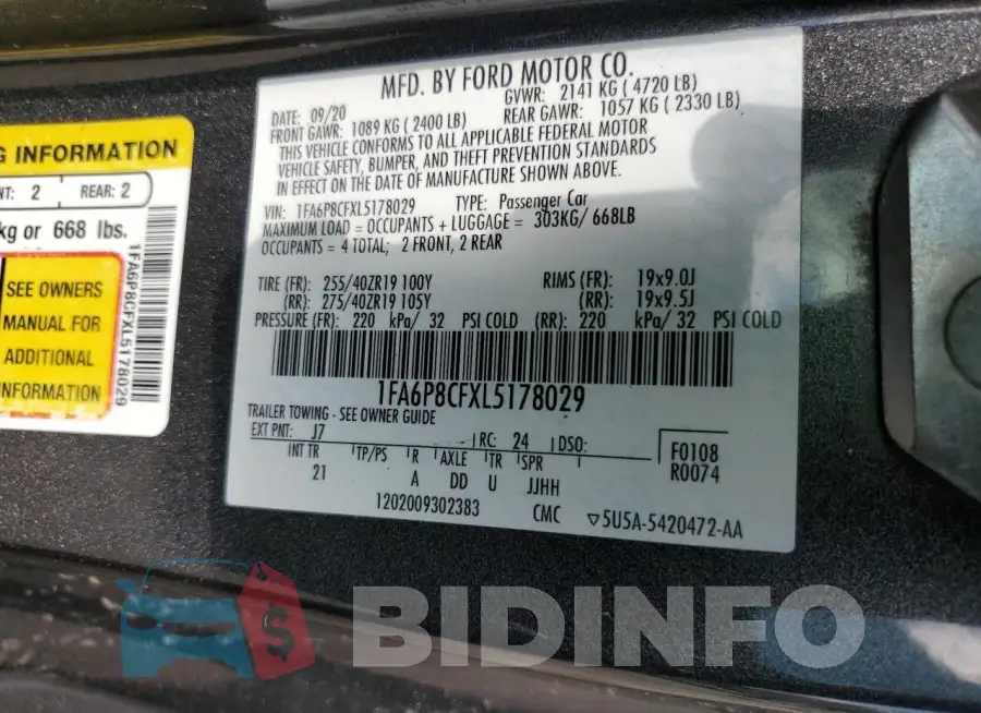 1FA6P8CFXL5178029 Photo# 12