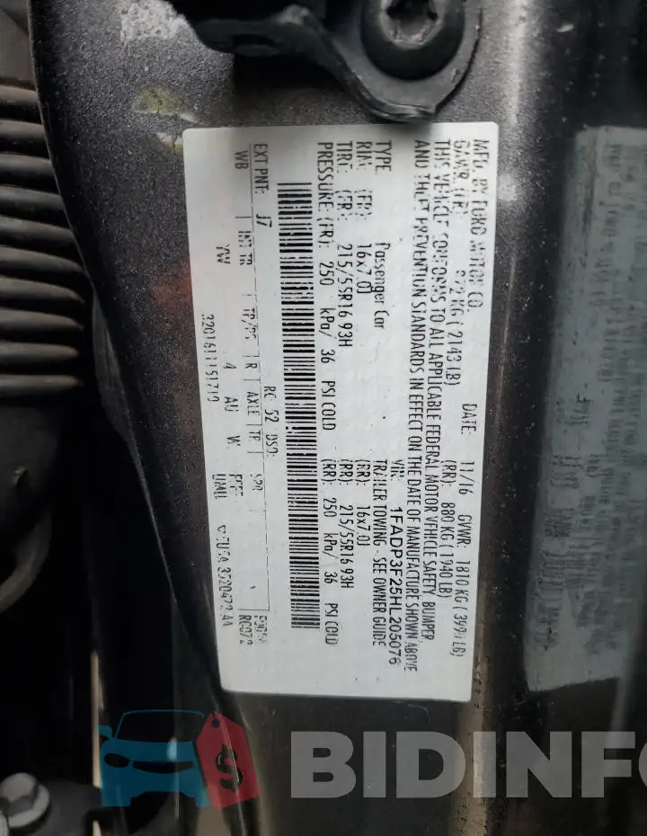 1FADP3F25HL205076 Photo# 13