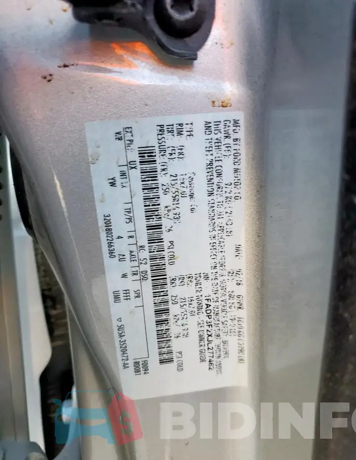 1FADP3F2XJL277462 Photo# 12