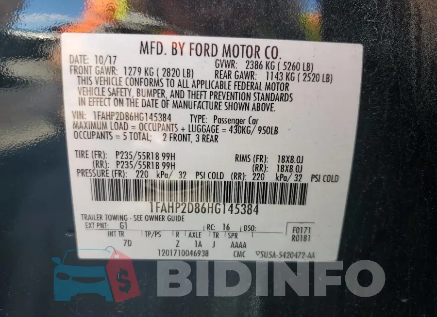 1FAHP2D86HG145384 Photo# 12