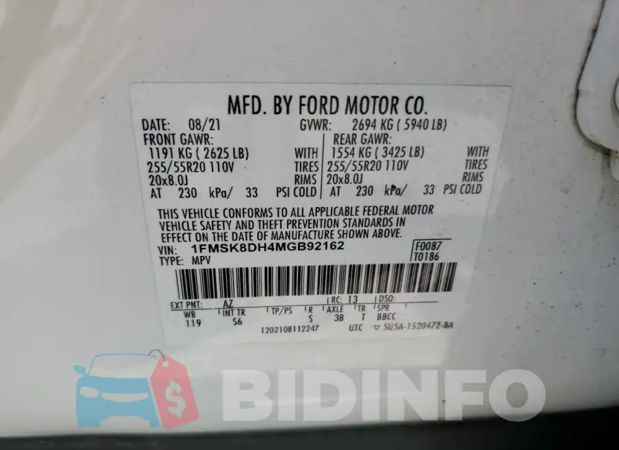1FMSK8DH4MGB92162 Photo# 14