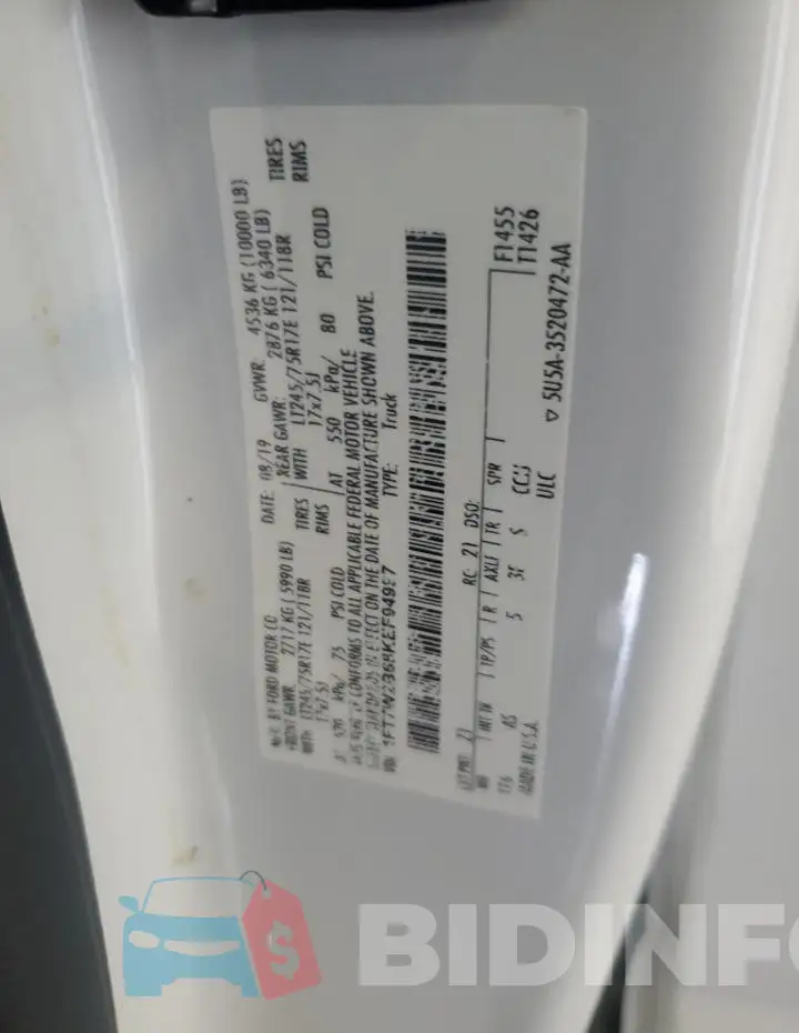 1FT7W2B68KEF94997 Photo# 12