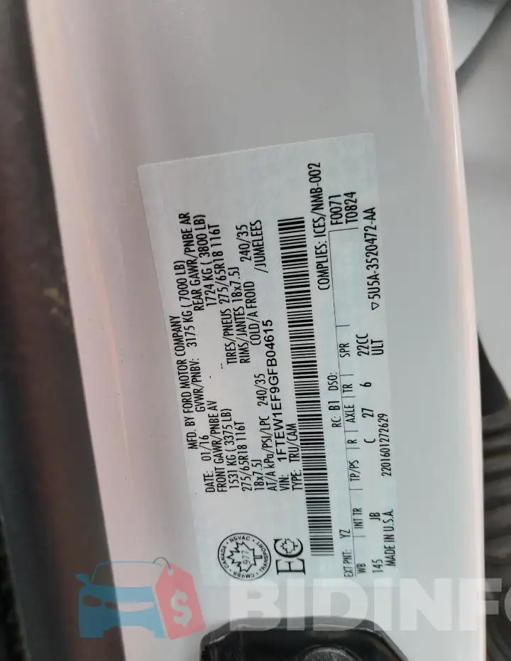1FTEW1EF9GFB04615 Photo# 13