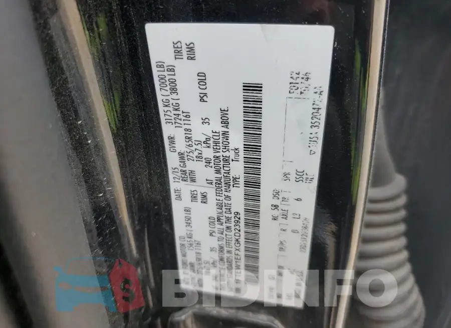 1FTEW1EFXGKD23929 Photo# 12
