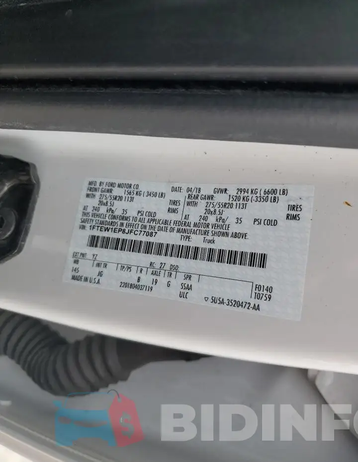 1FTEW1EP8JFC77087 Photo# 12