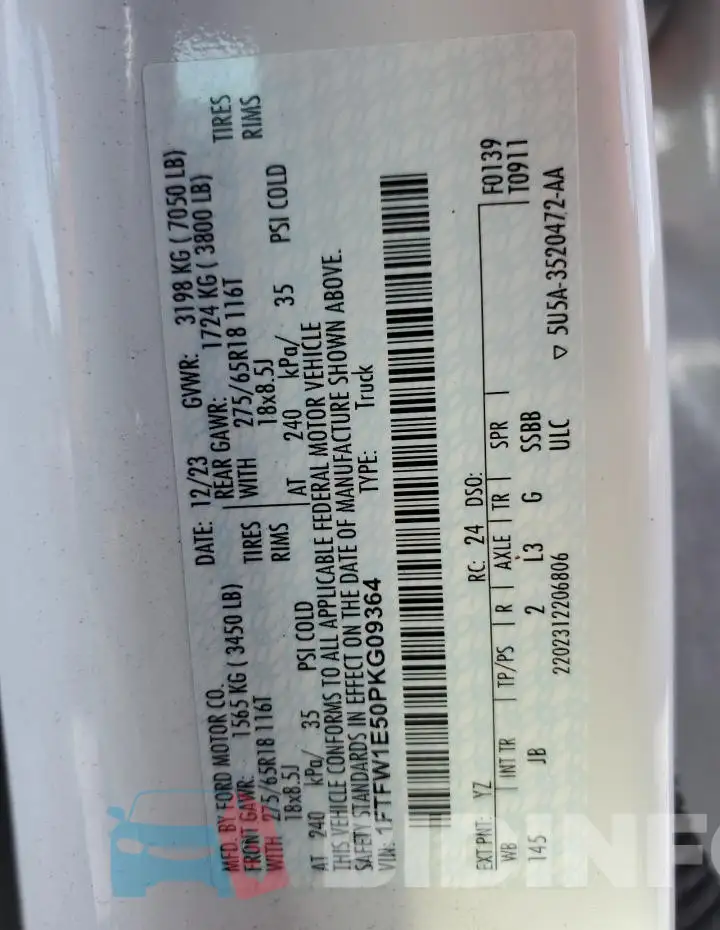 1FTFW1E50PKG09364 Photo# 12