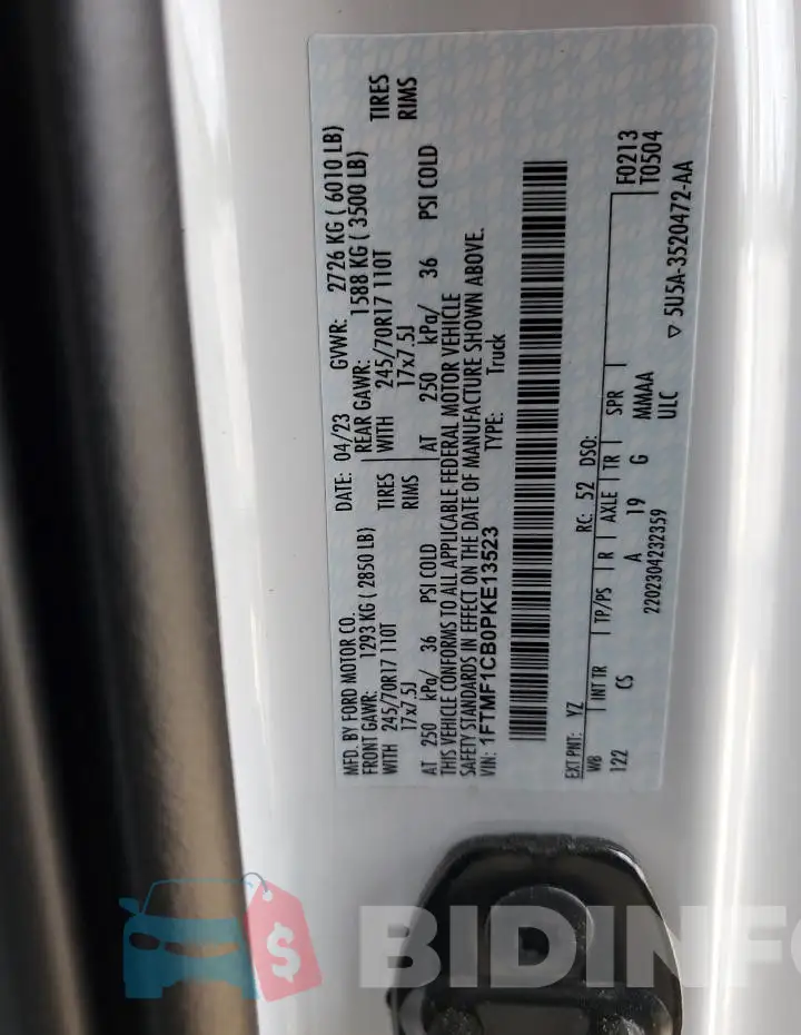 1FTMF1CB0PKE13523 Photo# 12