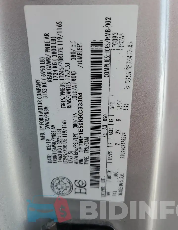 1FTMF1E50KKC93304 Photo# 13