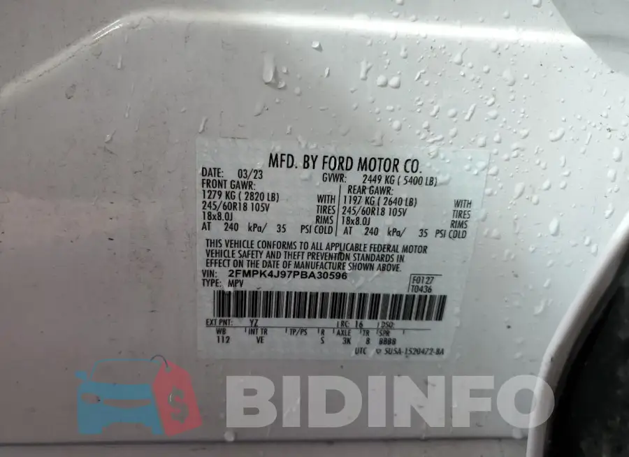 2FMPK4J97PBA30596 Photo# 14