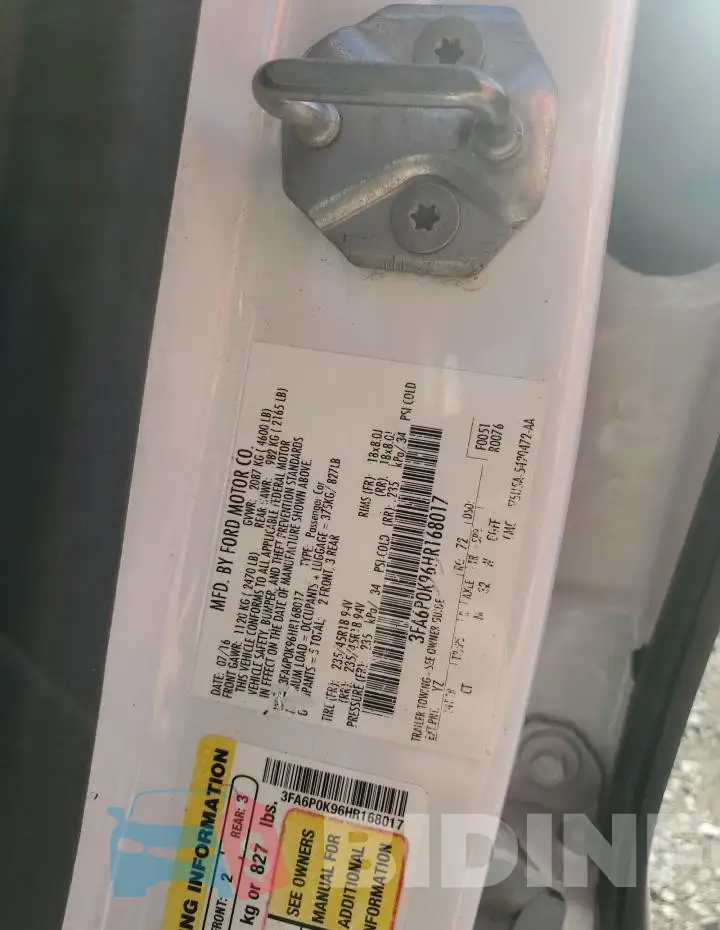 3FA6P0K96HR168017 Photo# 12