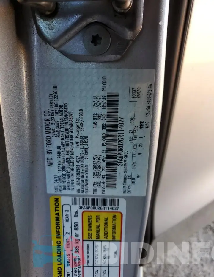 3FA6P0RU2GR114027 Photo# 12
