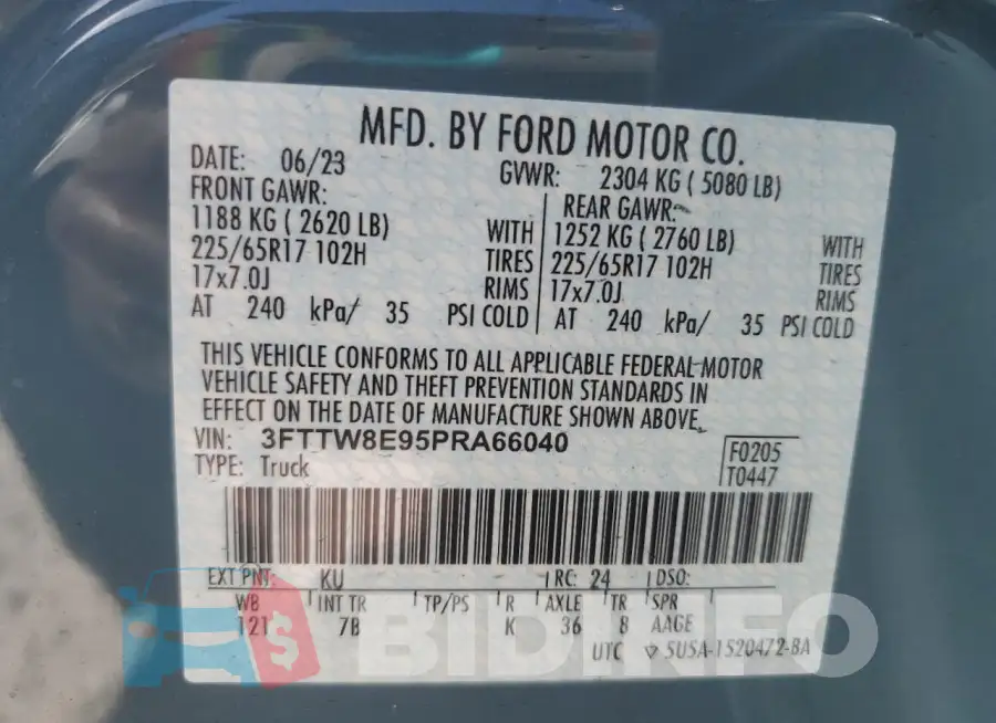 3FTTW8E95PRA66040 Photo# 12