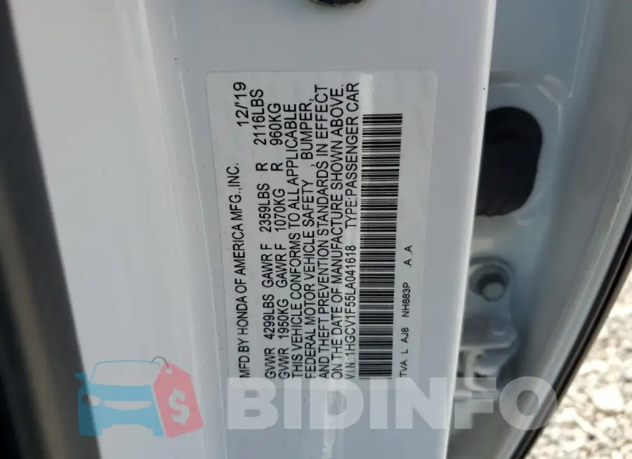 1HGCV1F55LA041618 Photo# 12