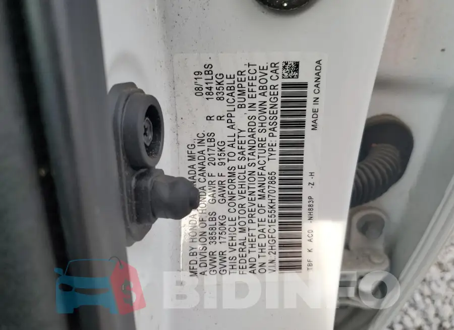 2HGFC1E55KH707865 Photo# 12