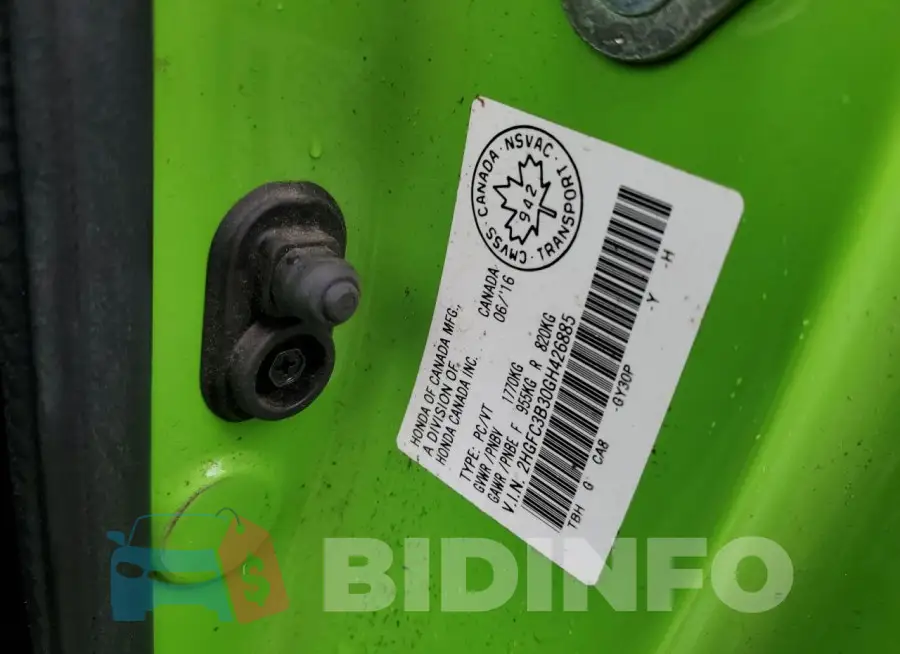 2HGFC3B30GH426885 Photo# 12