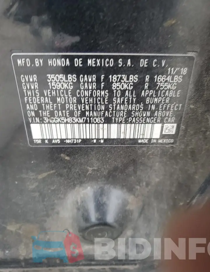 3HGGK5H83KM711063 Photo# 12
