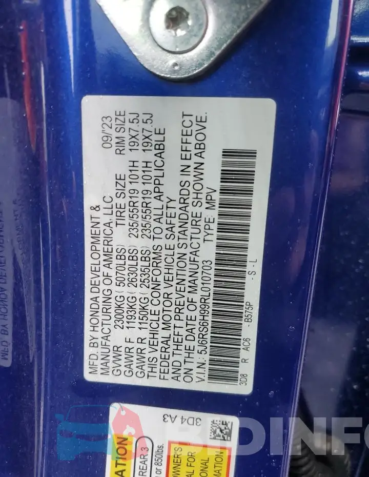 5J6RS6H99RL010703 Photo# 13