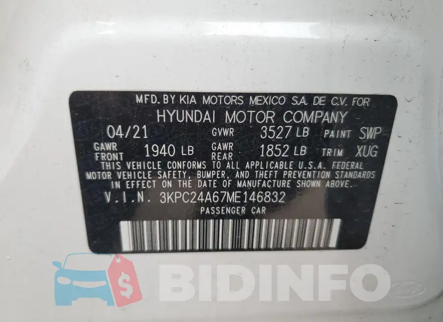 3KPC24A67ME146832 Photo# 12
