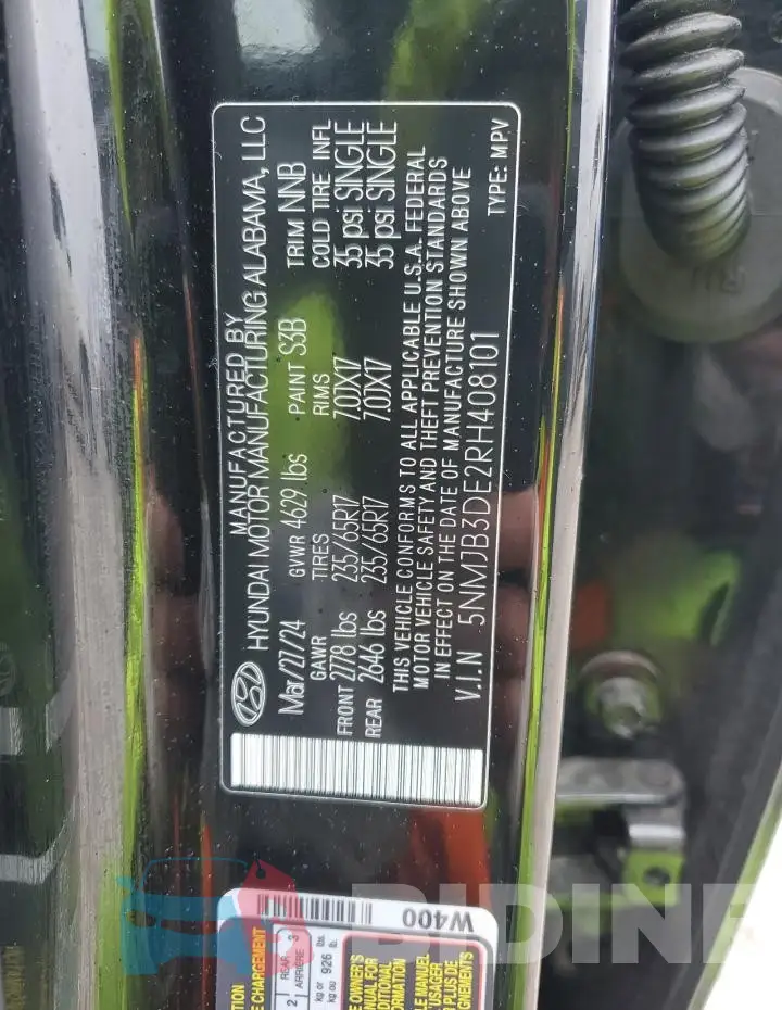 5NMJB3DE2RH408101 Photo# 13