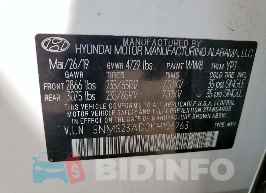 5NMS23AD0KH106263 Photo# 13