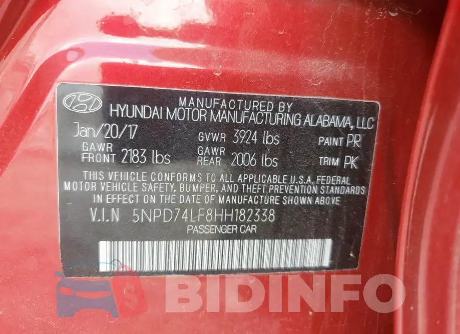 5NPD74LF8HH182338 Photo# 13