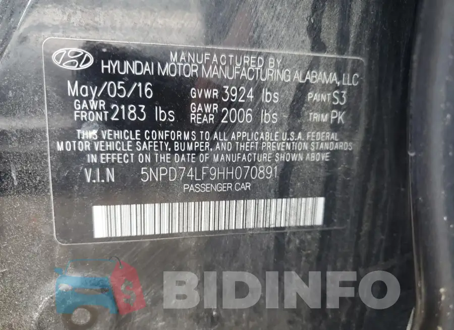 5NPD74LF9HH070891 Photo# 12